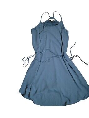 LOFT Green Racerback Mini Slip Dress with Tie Waist